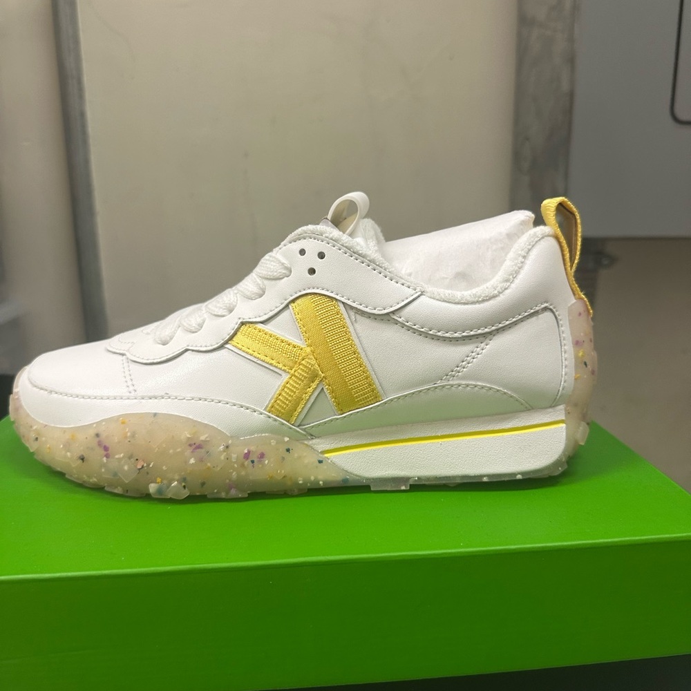 Kate Spade White and Yellow Athletic Shoes